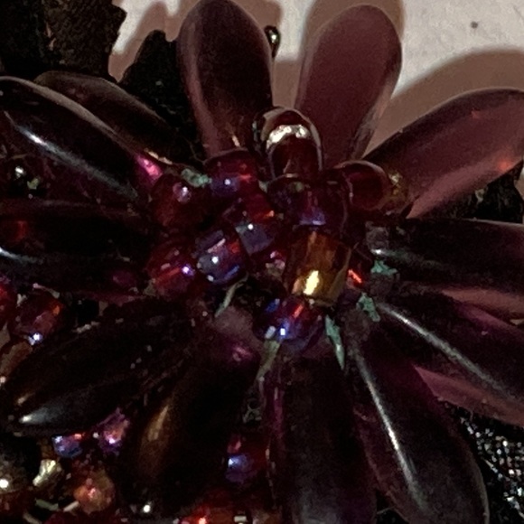 VINTAGE CARA STIMMEL LTD BEADED FLOWERS BROOCH/PIN - SIGNED - Picture 6 of 13